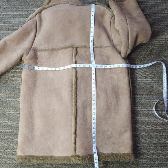 Vintage Sheepskin Shearling Leather Jacket Coat (2XL - 50) - Picture 9 of 12